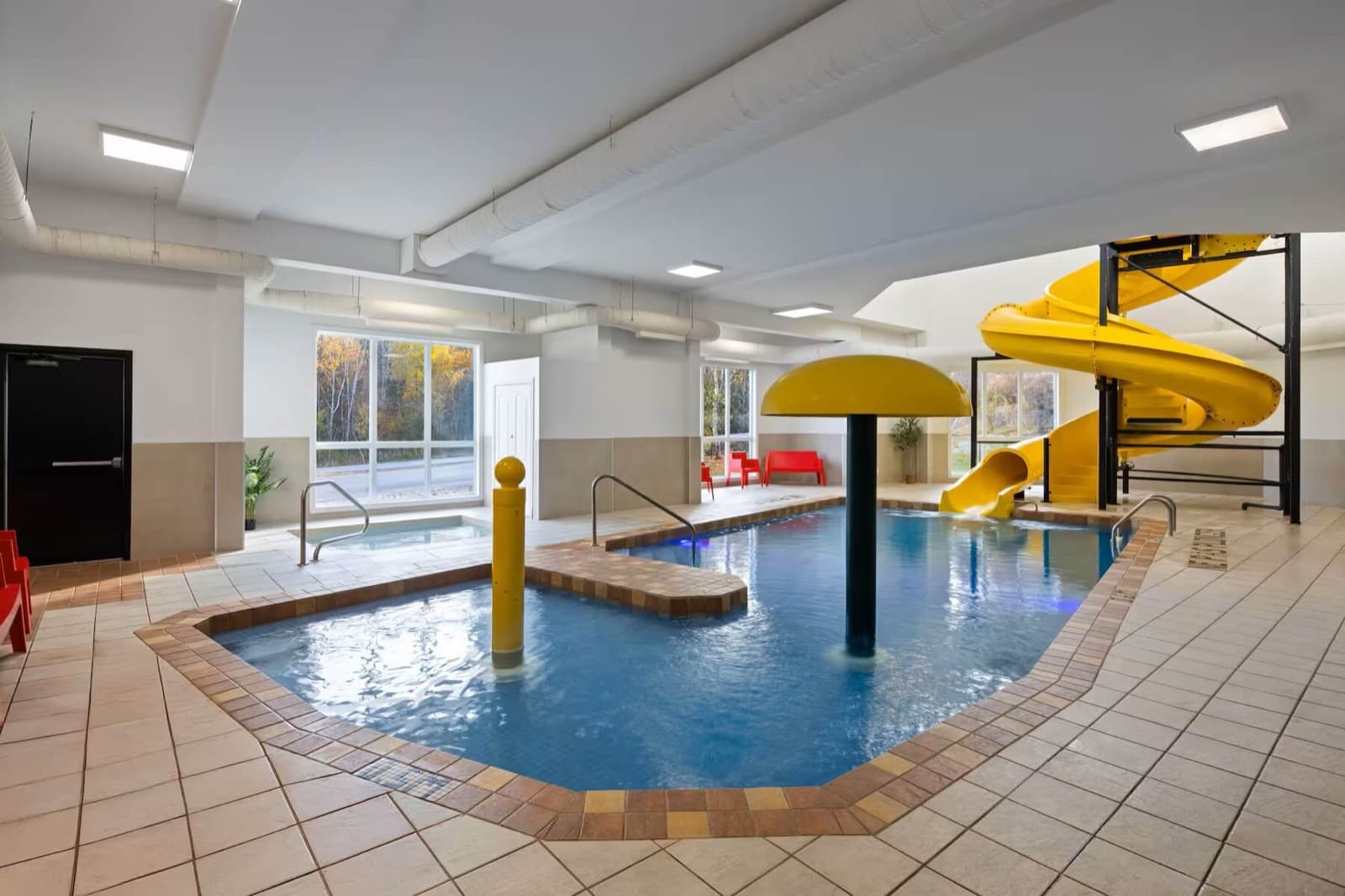 Hotel Terra's heated indoor pool with waterslide